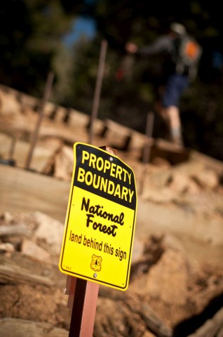 Near the summit, the land ownership changes from the Cog Railway to that of the National Forest Service.  These signs are largely, if not entirely, unheeded.