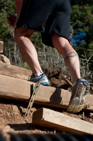 Hikers push through the steepest portion of the Incline which is a staggeringly high 68% grade.