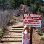 Red and White Manitou Incline No Trespassing Sign