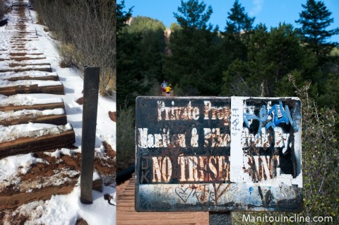 Manitou Incline No Trespassing Sign Gone