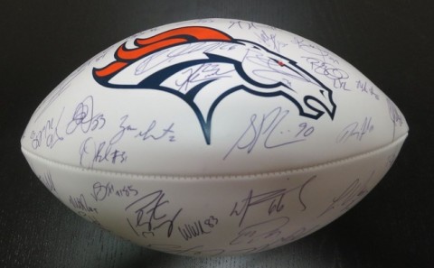 Signed Broncos Football